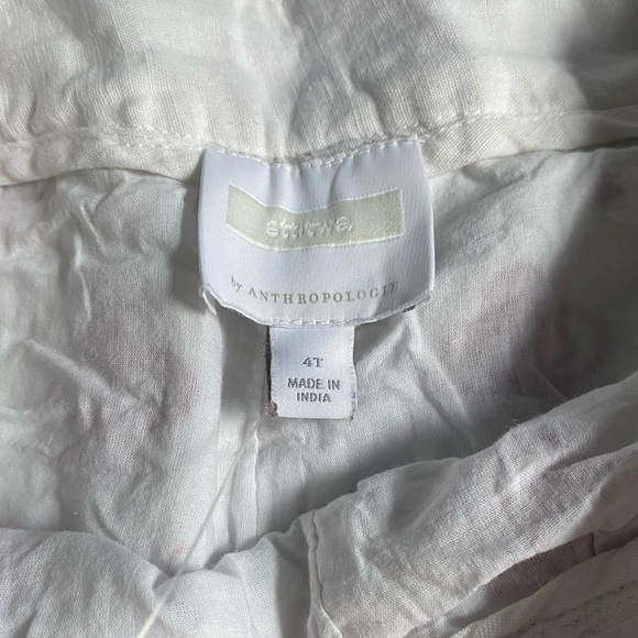 Anthropologie Ett Twa Jadida Embroidered Linen Blend Fully Lined Pant 4 TALL - Picture 5 of 10